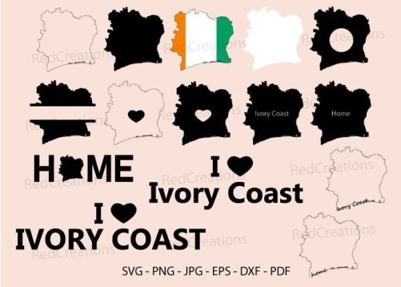Download Ivory Coast Map Svg Bundle, Monogram - Map Collection