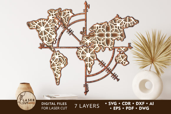 Download Compass Map Multilayer Laser Cut Files - Premium Resources