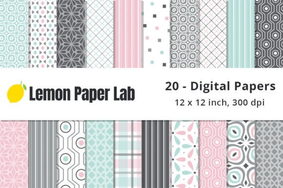 Download Pink, Mint and Grey Geometric Patterns - Geometric Collection