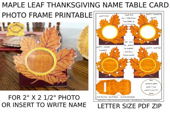 Download Maple Leaf Thanksgiving Name Card Frame - Map Collection