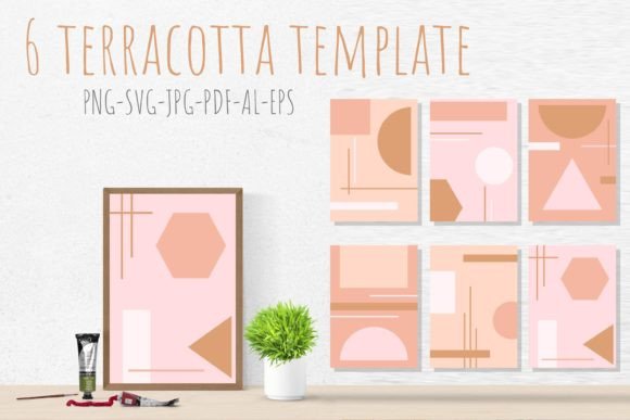 Download 6 Geometric Abstract Terracotta Card - Terracotta Collection