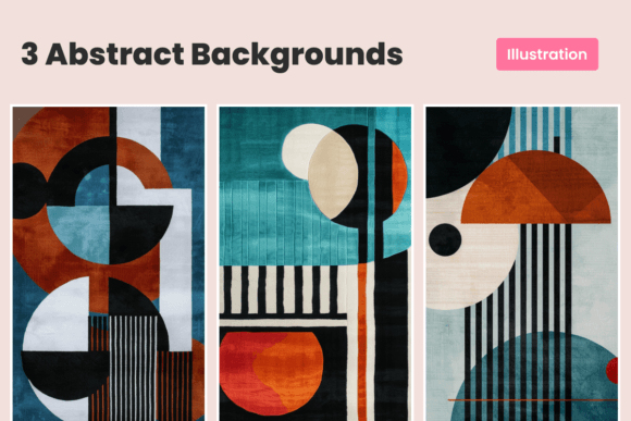 Download 3 Abstract Illustrations | Geometric Art - Geometric Collection