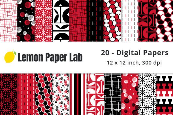 Download Red, Black and White Geometric Patterns - Geometric Collection