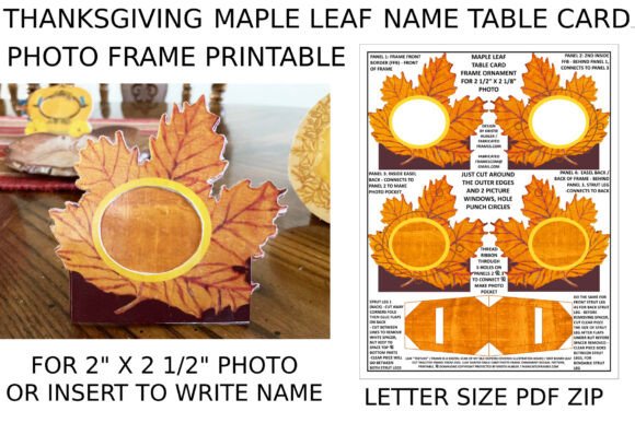 Download Thanksgiving Maple Leaf Name Card Frame - Map Collection