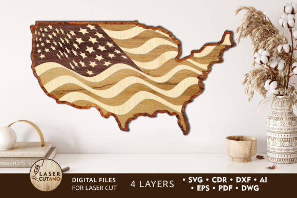 Download 3D USA Map 4th of July Cut Files - Premium Bundle