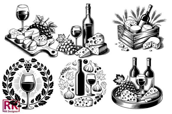Download Wine and Cheese SVG Bundle - Wine Collection