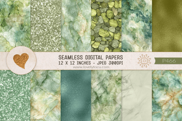 Download Green Metallic and Stone Textures - Stone Collection