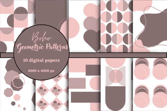 Download Pink Boho Geometric Patterns - Geometric Collection