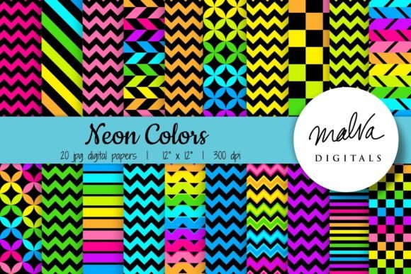 Download Neon Rainbow Geometric Patterns - Geometric Collection