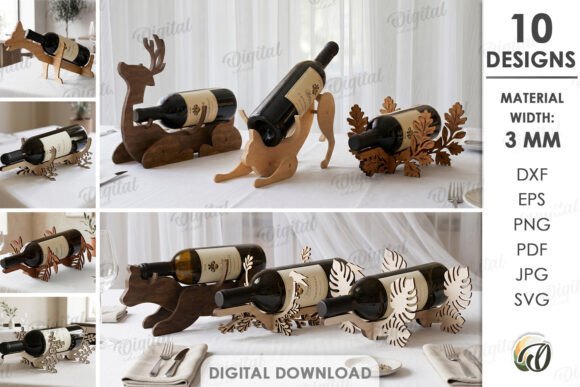 Download Wine Bottle Holders Bundle Laser Cut - Wine Collection