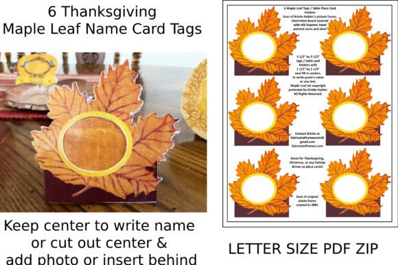 Download 6 Thanksgiving Maple Leaf Name Card Tags - Map Collection