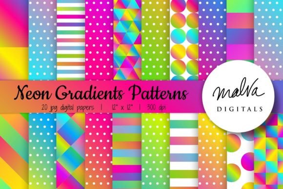 Download Neon Gradients Geometric Patterns - Geometric Collection