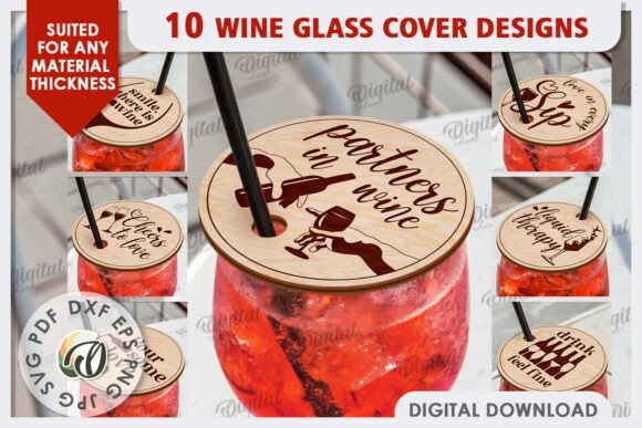 Download Wine Glass Covers Laser Cut Bundle - Wine Collection