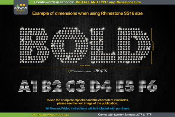 Download RS04 Modern DIY RHINESTONE TTF Template - Stone Collection