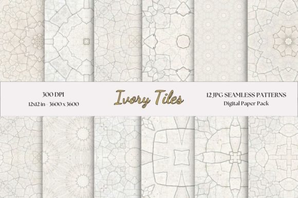 Download Geometric Seamless Patterns, Ivory Set - Geometric Collection