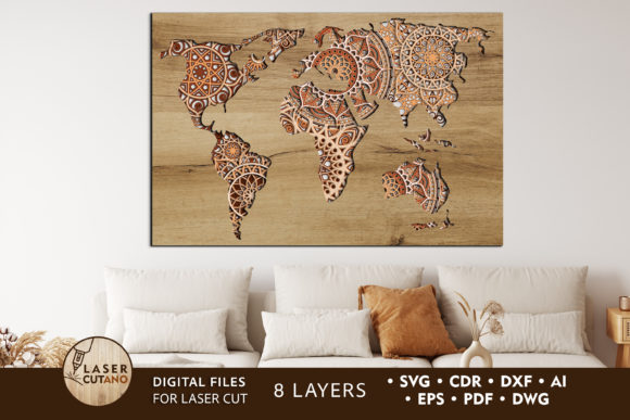 Download Multilayer World Map Laser Cut Files - Premium Resources